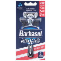 Barbasol Ultra 6 Plus Razors, Disposable, 3 Each