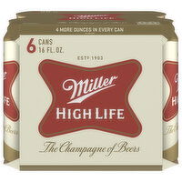 Miller High Life Beer, 6 Each