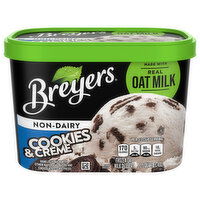 Breyers Oat Milk Dessert, Non-Dairy, Frozen, Cookies & Creme, 1.5 Quart