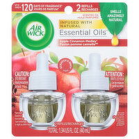 Air Wick Essential Oils Scented Oil Refills, Apple Cinnamon Medley, 2 Each