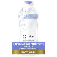 Olay Exfoliate & Replenish Exfoliating Body Wash with Sea Salts, 22 fl oz, 22 Fluid ounce