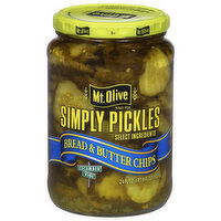 Mt. Olive Bread & Butter Chips Simply Pickles, 24 Fluid ounce