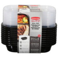 Rubbermaid TakeAlongs Containers & Lids, Divided Rectangles, 3.7 Cup, 10 Each