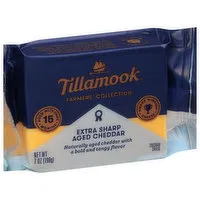 Tillamook Farmers' Collection Cheese, Aged Cheddar, Extra Sharp, 7 Ounce