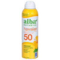 Alba Botanica Sunscreen Spray, Hawaiian, Coconut, Broad Spectrum SPF 50, 5 Fluid ounce