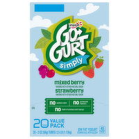 Go-Gurt Yogurt, Low Fat, Strawberry, Mixed Berry, Value Pack, 20 Each