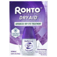 Rohto Dry Aid Eye Drops, Lubricant, Sterile, 0.34 Fluid ounce