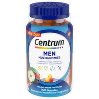 Centrum Multivitamin/Multimineral Supplement, Men, Gummies, Assorted Natural Fruit Flavors, 100 Each