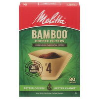 Melitta Coffee Filters, Bamboo, No. 4, 80 Each