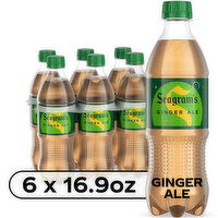 Seagrams Ginger Soda Soft Drinks, 6 Each