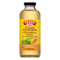 Bragg Refreshers Apple Cider Vinegar, Organic, Honey & Green Tea, Prebiotic, 16 Ounce