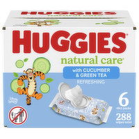 Huggies Natural Care Wipes, Refreshing, 6 Each