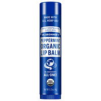 Dr. Bronner's Lip Balm, Organic, Peppermint, 0.15 Ounce