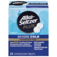 Alka-Seltzer Plus PowerFast Fizz Severe Cold, Effervescent Tablets, Sparkling Original Flavor, 24 Each