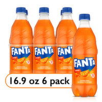 Fanta Orange Soda Fruit Flavored Soft Drink, 16.9 fl oz, 6 Ct, 6 Each