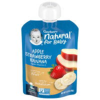 Gerber Natural for Baby Apple Strawberry Banana, with Vitamin C, Sitter 2nd Foods, 3.5 Ounce