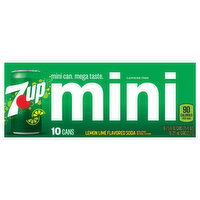 7-UP Soda, Lemon Lime Flavored, Mini, 10 Each