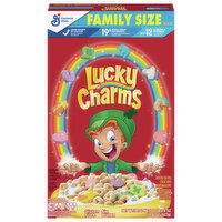 Lucky Charms Cereal, with Marshmallow, Frosted Toasted, Family Size, 18.6 Ounce