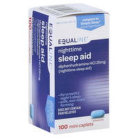 Equaline Sleep Aid, Nighttime, 25 mg, Mini Caplets, 100 Each