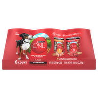 Purina One Adult Classic Ground Chicken & Brown Rice Entree/Beef & Brown Rice Entree Natural Dog Food, 6 Each