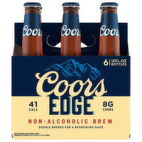 Coors Edge Beer, Non-Alcoholic Brew, 6 Each