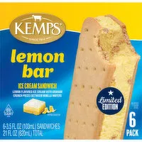 Kemps Lemon Bar Ice Cream Sandwiches, 6 Each