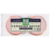 Jones Dairy Farm Bacon, Canadian, Center Cut, Hickory Smoked, 6 Ounce