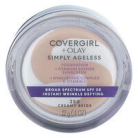 CoverGirl + Olay Foundation, Broad Spectrum SPF 28, Creamy Beige, 0.4 Ounce