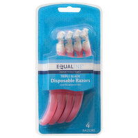 Equaline Razors, Disposable, Triple Blade, 4 Each