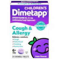 Dimetapp Cold & Allergy, Grape Flavor, 6+ Yrs, Children's, Chewable Tablets, 24 Each