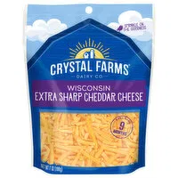 Crystal Farms Cheese, Extra Sharp Cheddar, Wisconsin