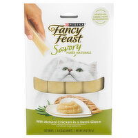 Fancy Feast Savory Puree Naturals Cat Treats, with Natural Chicken in a Demi-Glace, 4 Each