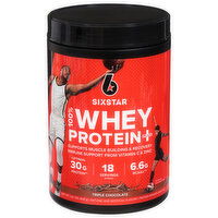 Six Star Protein Powder, Triple Chocolate, 100% Whey Protein Plus, 1.82 Pound