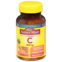 Nature Made Vitamin C, 500 mg, Chewable Tablets, Original Orange, 60 Each