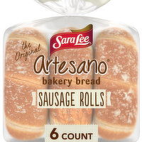 Sara Lee Artesano Plain Sausage Rolls, 6 count, 15 oz, 6 Each