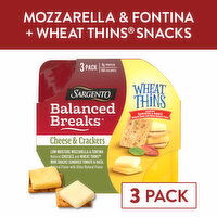 SARGENTO Balanced Breaks® Cheese & Crackers, Low Moisture Mozzarella & Fontina Natural Cheeses and WHEAT THINS® Mini Snacks Sundried Tomato & Basil Natural Flavor With Other Natural Flavor Snack Kit, 3-Pack, 5.95 Ounce