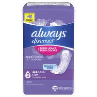 Always Discreet Discreet Light Absorbency, Regular Length, 30 Each