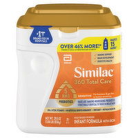 Similac 360 Total Care Infant Formula with Iron, Milk-Based Powder, Sensitive, 29.5 Ounce
