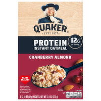 Quaker Protein Cranberry Almond Instant Oatmeal, 6 Each