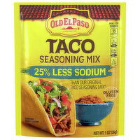 Old El Paso Seasoning Mix, Taco, 25% Less Sodium, 1 Ounce