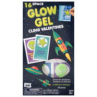 Mello Smello Cling Valentines, Space, Glow Gel, Ages 3+, 16 Each