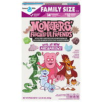 Monster's Frightful Friends Cereal, with Monster Marshmallows, Berry, Frosted, Family Size, 16 Ounce