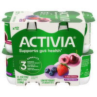 Activia Low Fat Black Cherry/Mixed Berry Yogurt, 12 Each