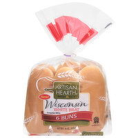 Artisan Hearth Buns, White Brat, 6 Each