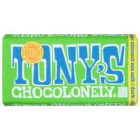 Tony's Chocolonely Dark Chocolate, Almond Sea Salt, 6.35 Ounce