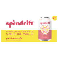 Spindrift Sparkling Water, Unsweetened, Pink Lemonade, 8 Each