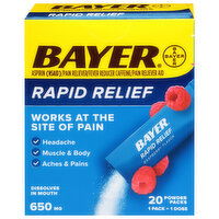 Bayer Rapid Relief, 650 mg, Powder Packs, 20 Each