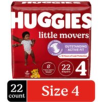 Huggies Little Movers 4 (22-37 lb) Disney Baby Diapers, 22 Each