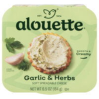 Alouette Cheese, Garlic & Herbs, Soft Spreadable, 6.5 Ounce