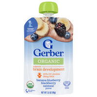 Gerber Organic Sitter 2nd Foods Banana Blueberry Blackberry Oatmeal Puree, 3.5 Ounce